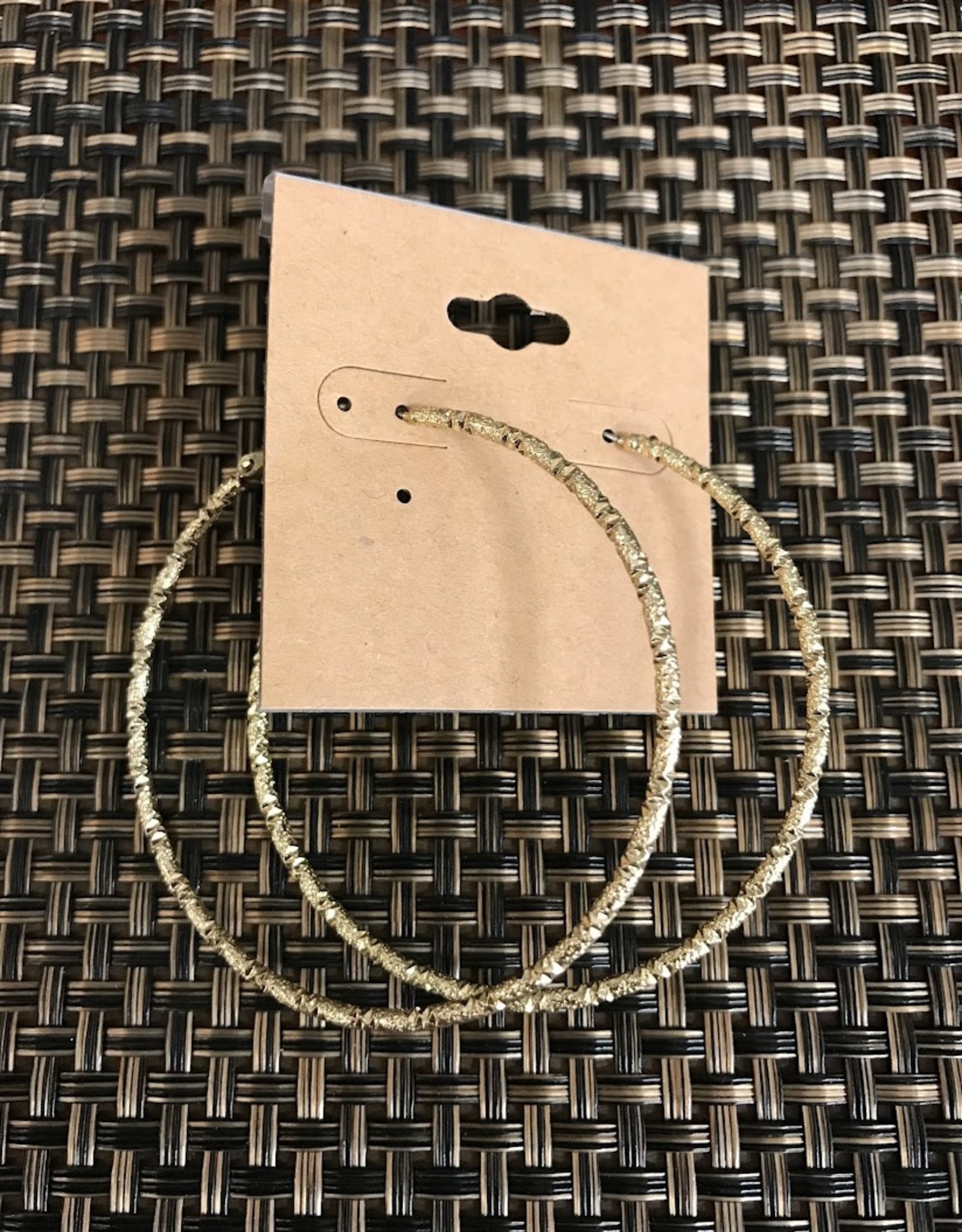 - Gold Textured Large Hoop