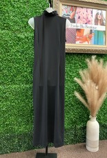 Lulu B Black Ruffle Neckline Sleeveless Maxi Dress