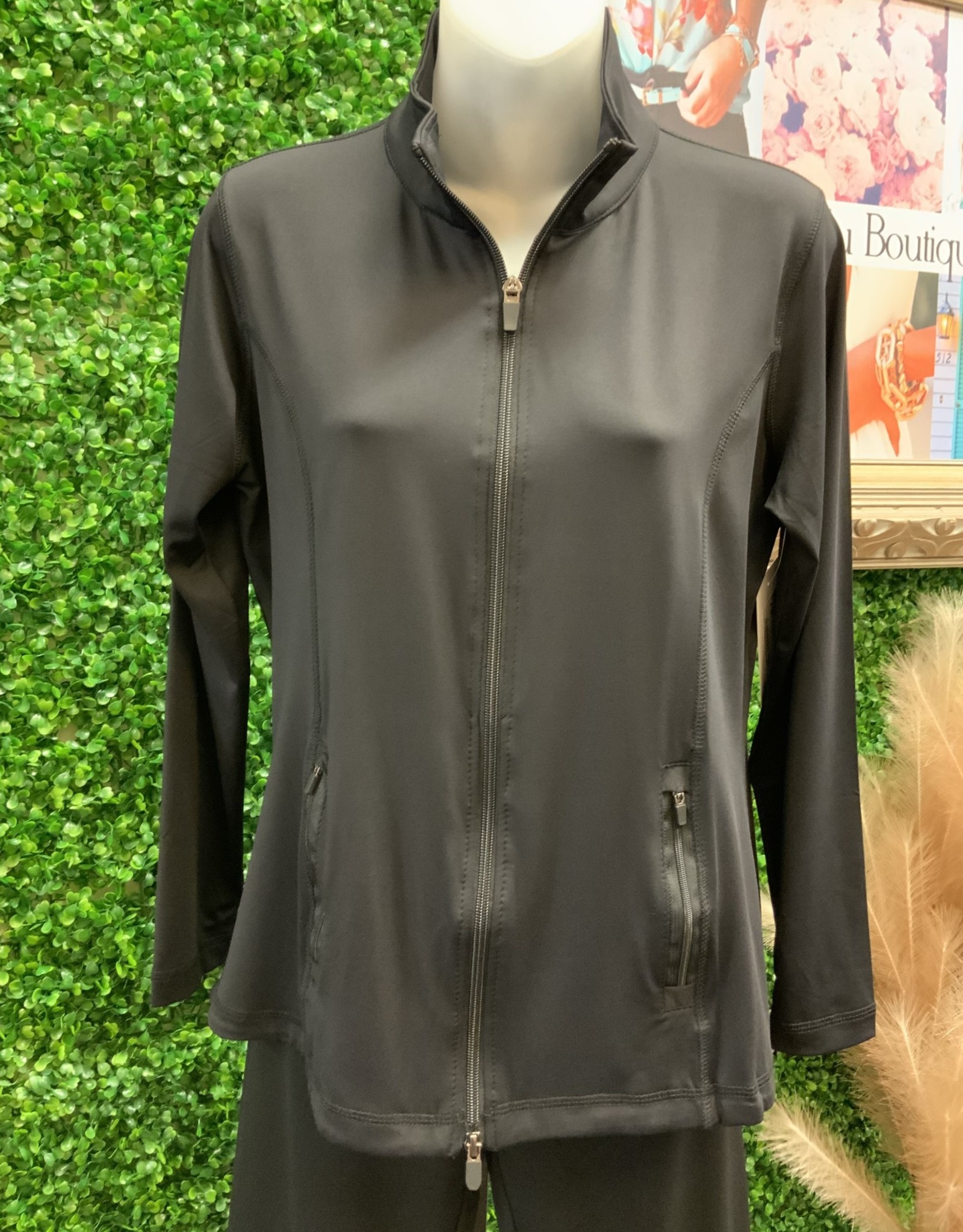 Lulu B Solid Black Full-Zip Long Sleeve Jacket