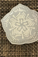 Gray Trinket Tray w/Cream Design