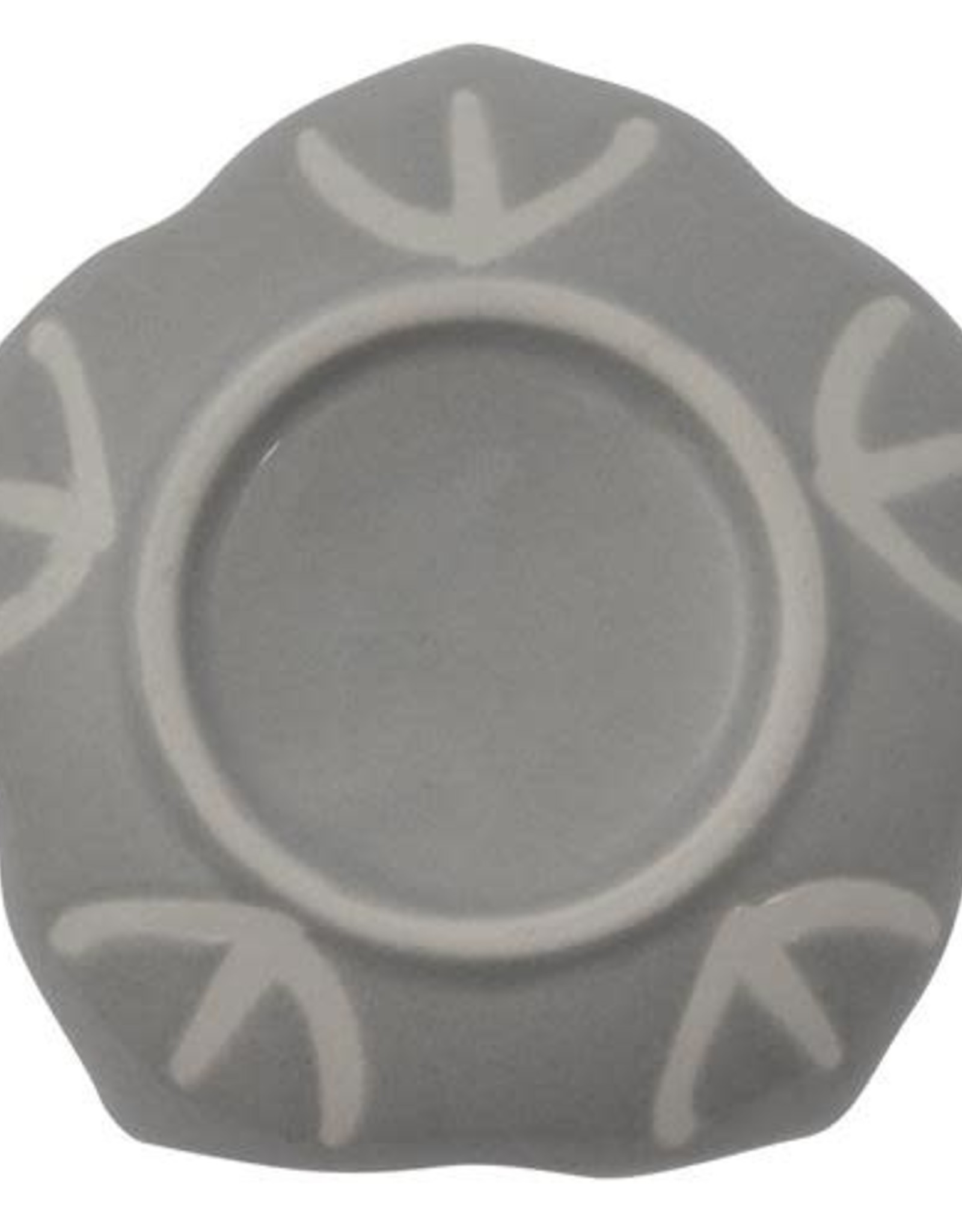 Gray Trinket Tray w/Cream Design