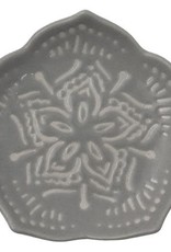 Gray Trinket Tray w/Cream Design