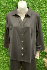 Lulu B Solid Black Button-Up Shirt