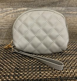 Gray Quilted Pouch