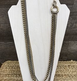 - Gold & Silver Chunky Chain Long Necklace