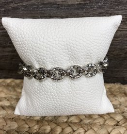 - Silver Textured Chain Bracelet