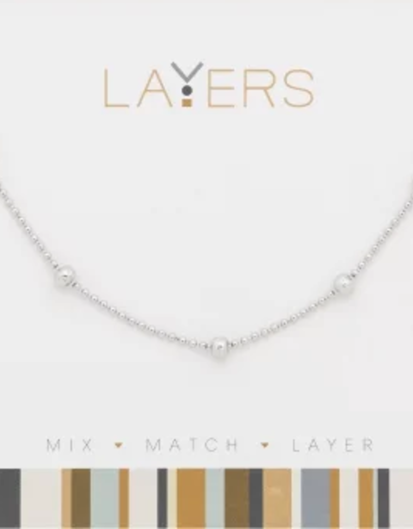 - Silver Decorative Ball Layers Necklace