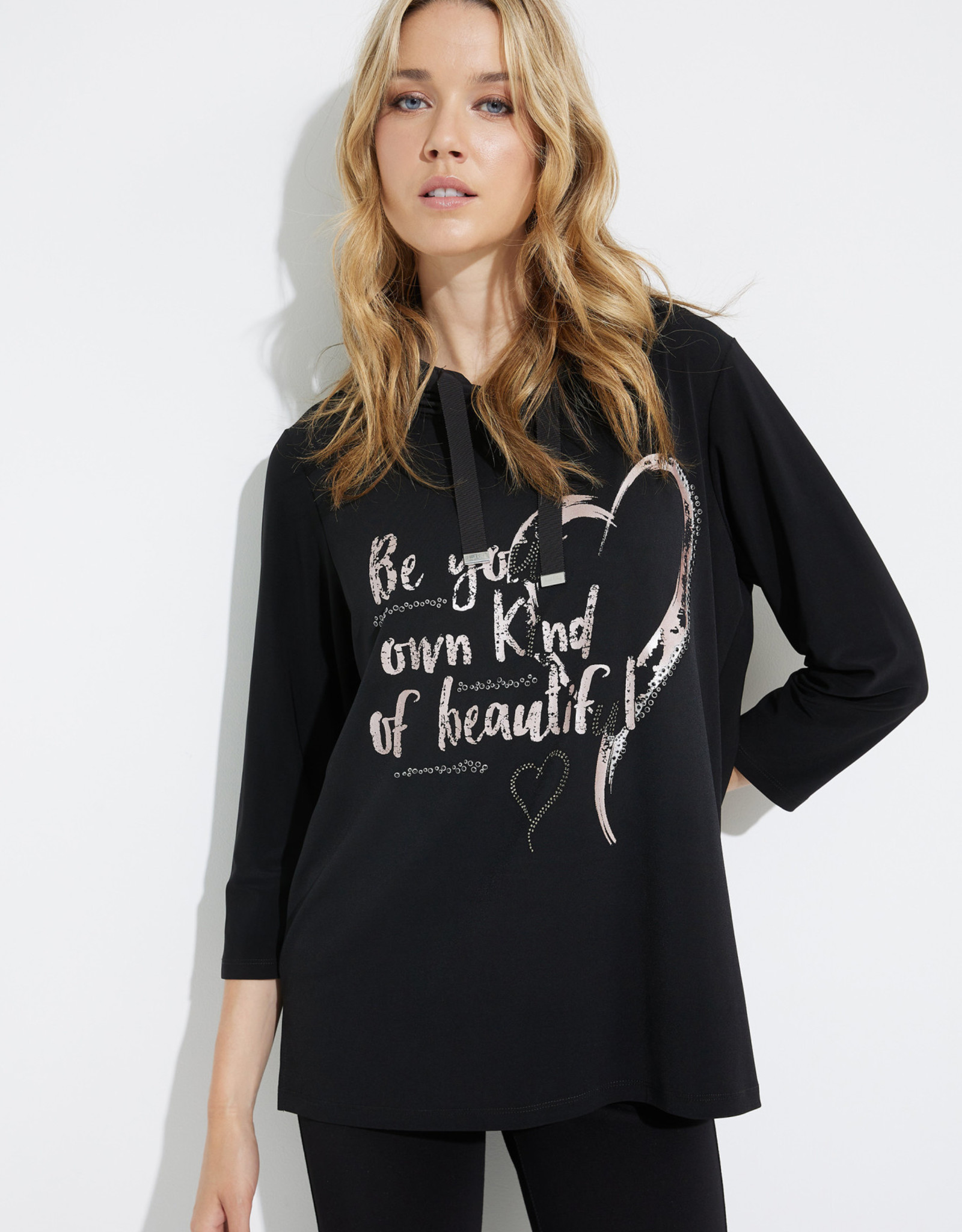 Joseph Ribkoff Black Graphic "Be Your Own Kind of Beautiful" Tunic