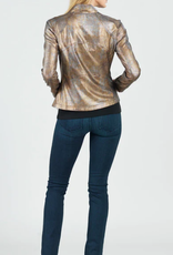 Clara Sunwoo Copper Shimmer Liquid Leather Jacket