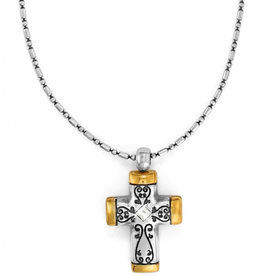 Brighton Silver/Gold Venezia Petite Cross Necklace