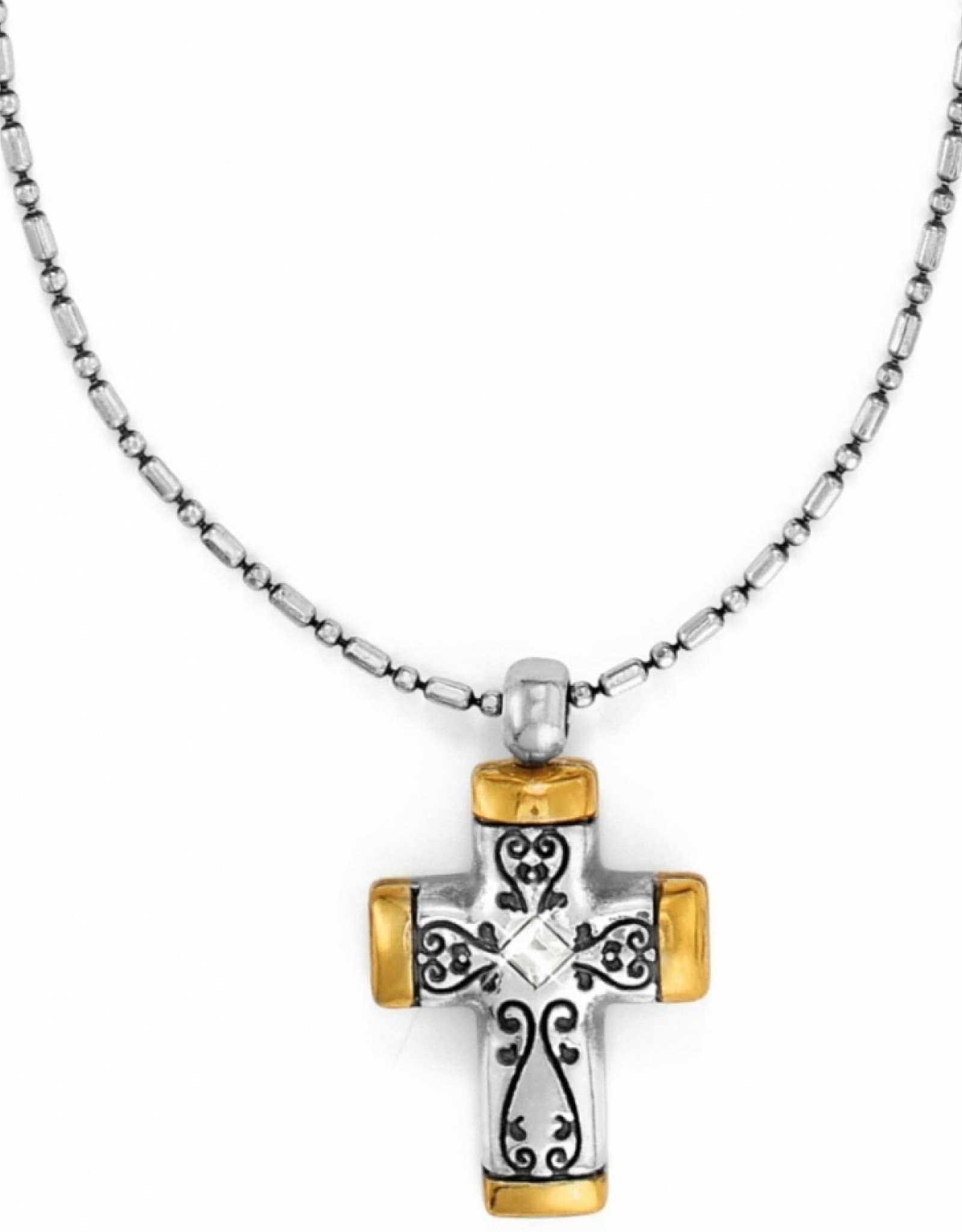Brighton Silver/Gold Venezia Petite Cross Necklace