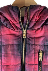 - Black/Red Plaid Puffer Vest Zip Front