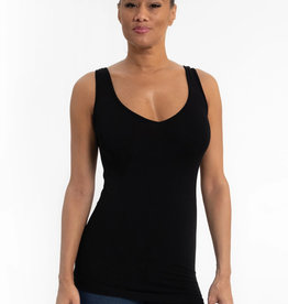 - Black REGULAR FIT Reversible Neckline Tank