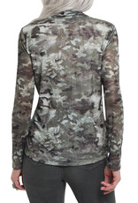 Tribal Camouflage Lined Turtle Neck Top
