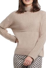 Tribal Taupe Grey Funnel Neck Sweater