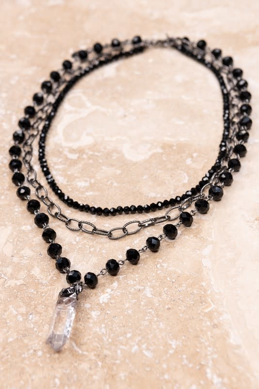 Buy Azba Peacock Antique Black Beads Necklace | Tarinika