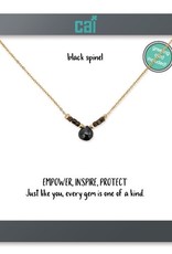 - Gold Black Spinel Little Moments Gemstone Necklace