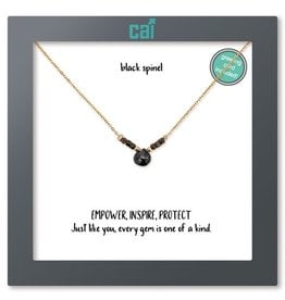- Gold Black Spinel Little Moments Gemstone Necklace