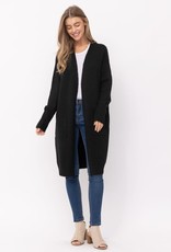 - Black Open Front Duster Length Cardigan w/Pockets