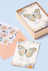 Florette Butterfly Box of 12 Thank You Notecards