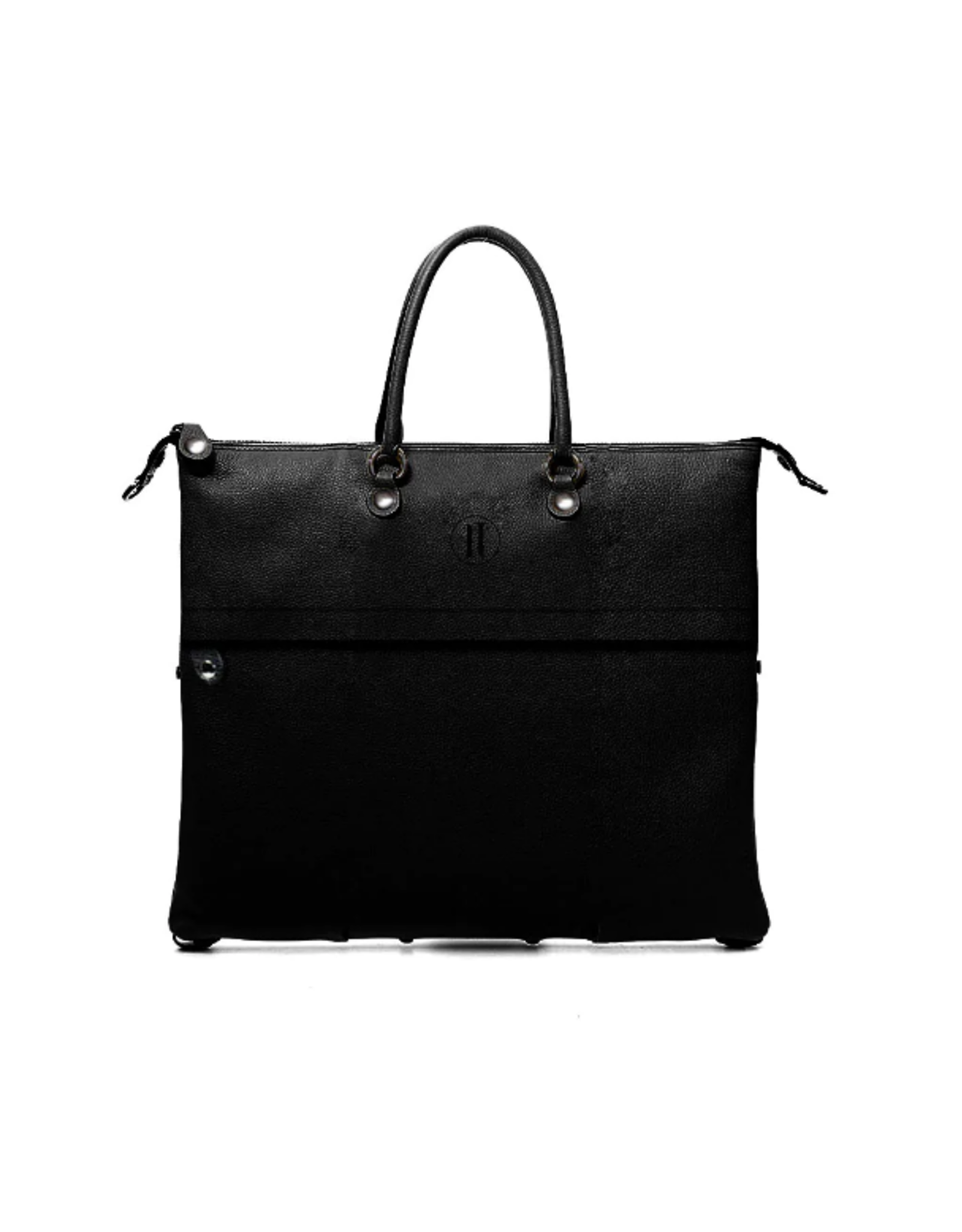 Italian Idea Black Small Genuine Pebble Leather 5 in 1 Convertible Bag