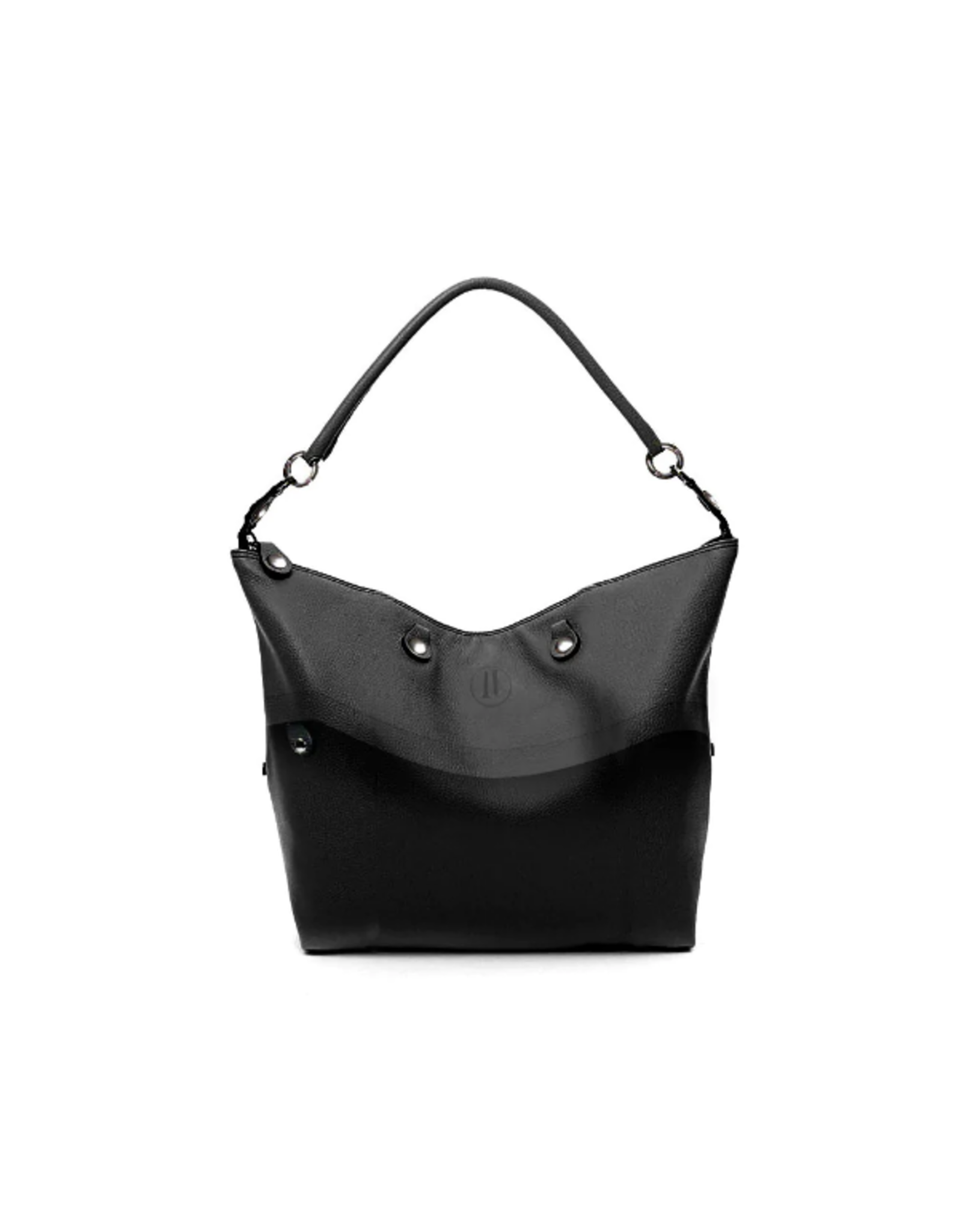 Italian Idea Black Small Genuine Pebble Leather 5 in 1 Convertible Bag