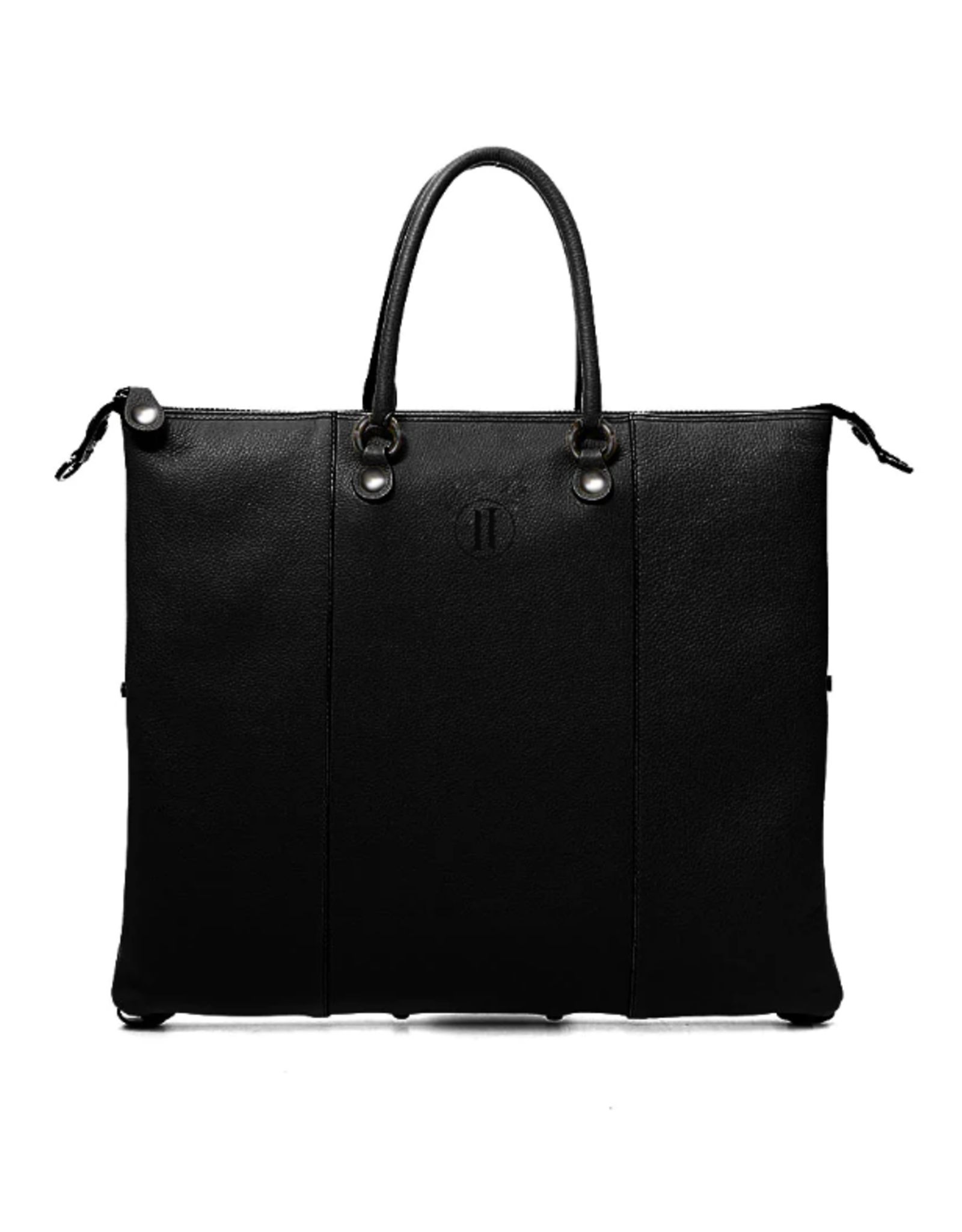 Italian Idea Black Large Genuine Pebble Leather 5 in 1 Convertible Bag