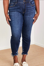 Judy Blue Dark Wash Mid-Rise Destroyed Slim Fit Jean