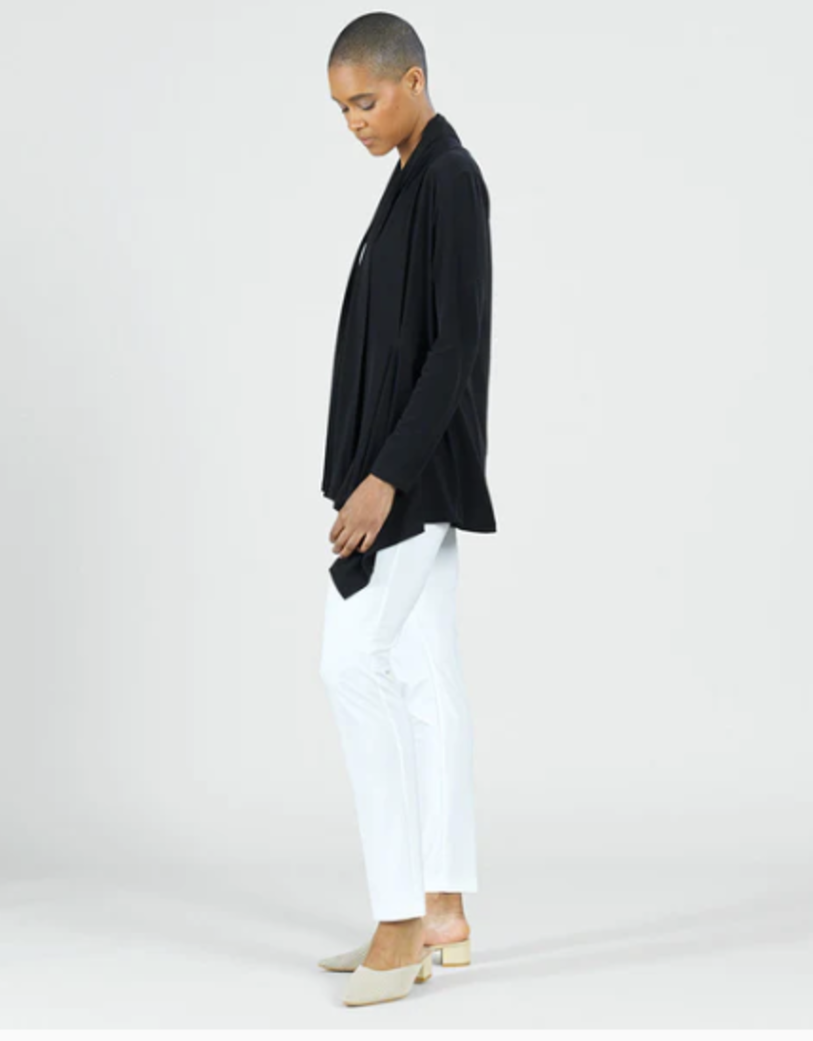 Clara Sunwoo Black Drape Tunic Length Cardigan