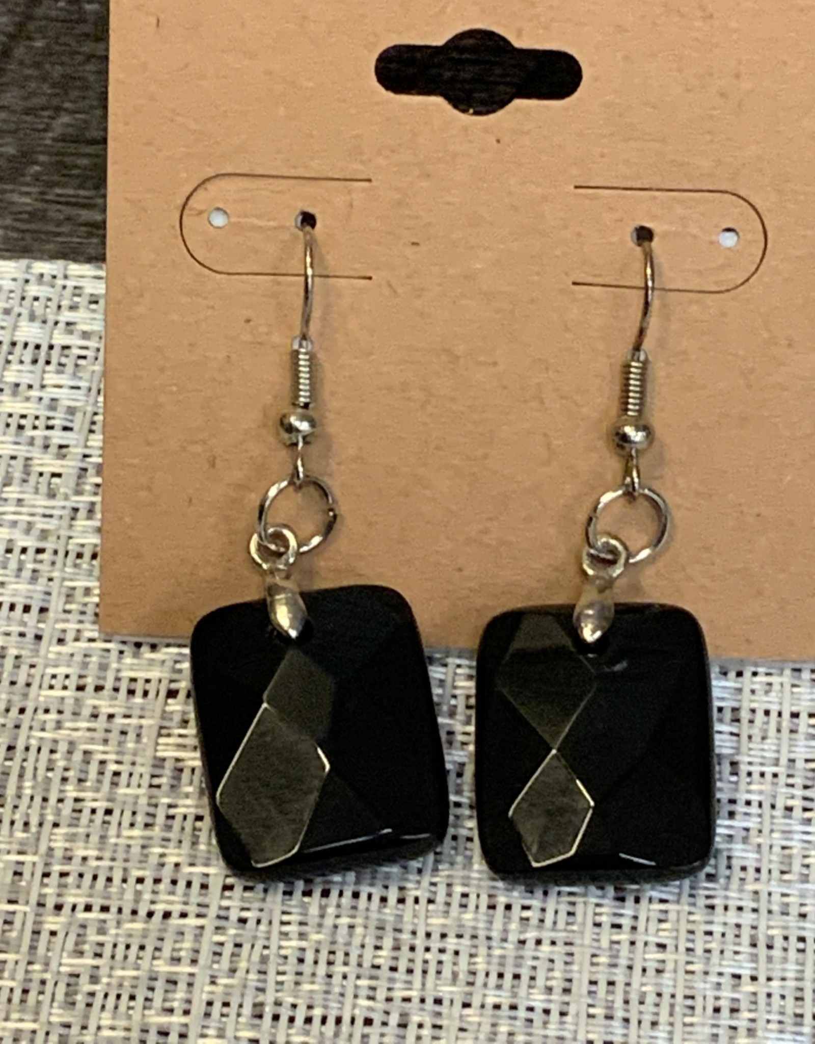 Black Onyx Stone Wire Earring