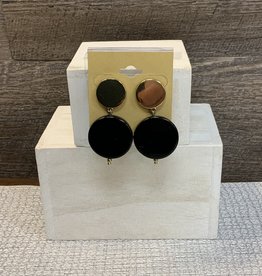 Gold/Black Linked Circles Post Earring