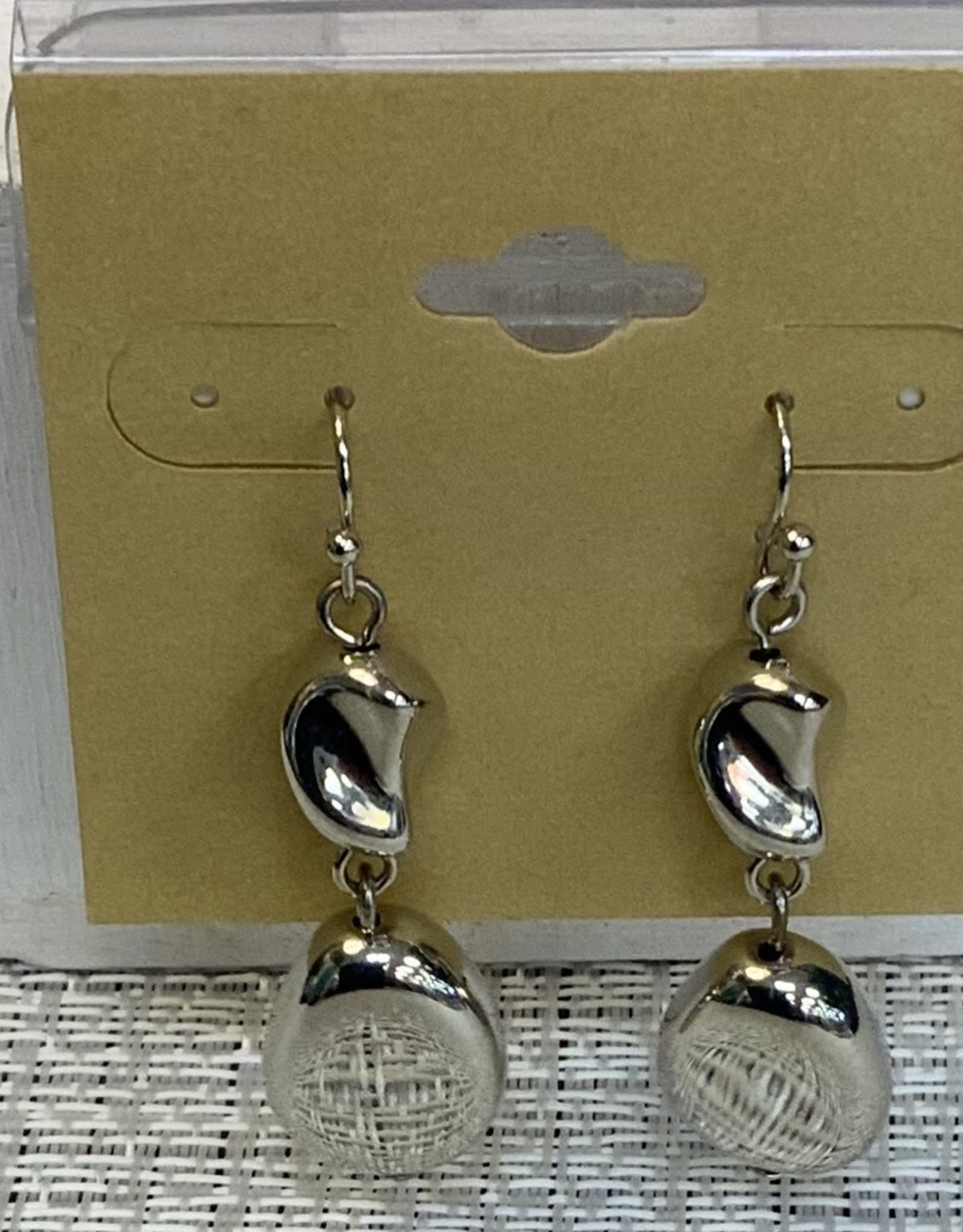 Silver Linked Beads Wire Earring