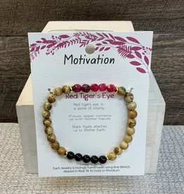 Motivation Red Tiger's Eye Wellness Stone Bracelet