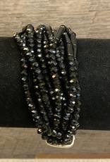 Black Beaded Bracelet w/Gold T-Hook