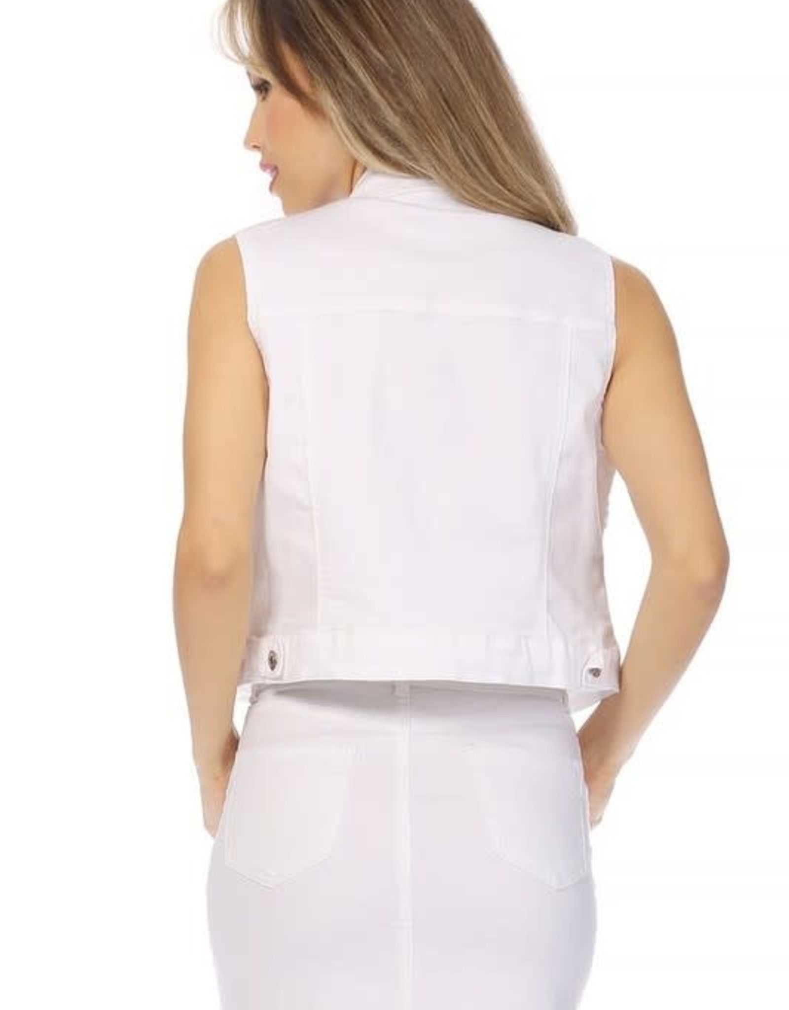 - White Denim Vest Button Up