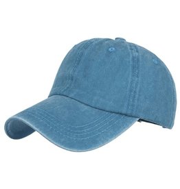 Blue Washed Brushed Vintage Baseball Cap