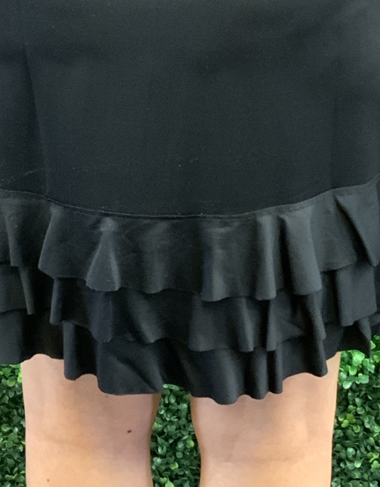 Lulu B Black Sleeveless Ruffle Trim Dress