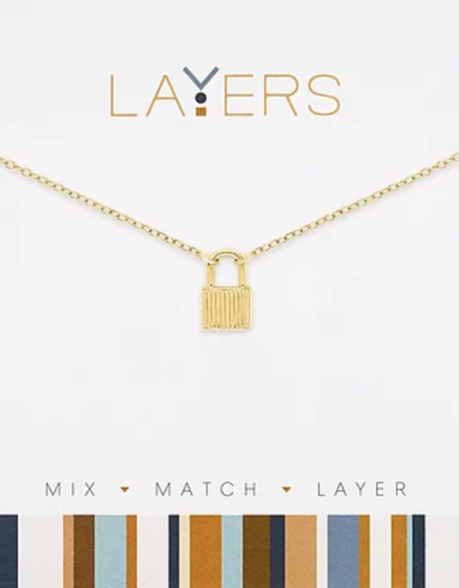 - Gold Padlock Layers Necklace