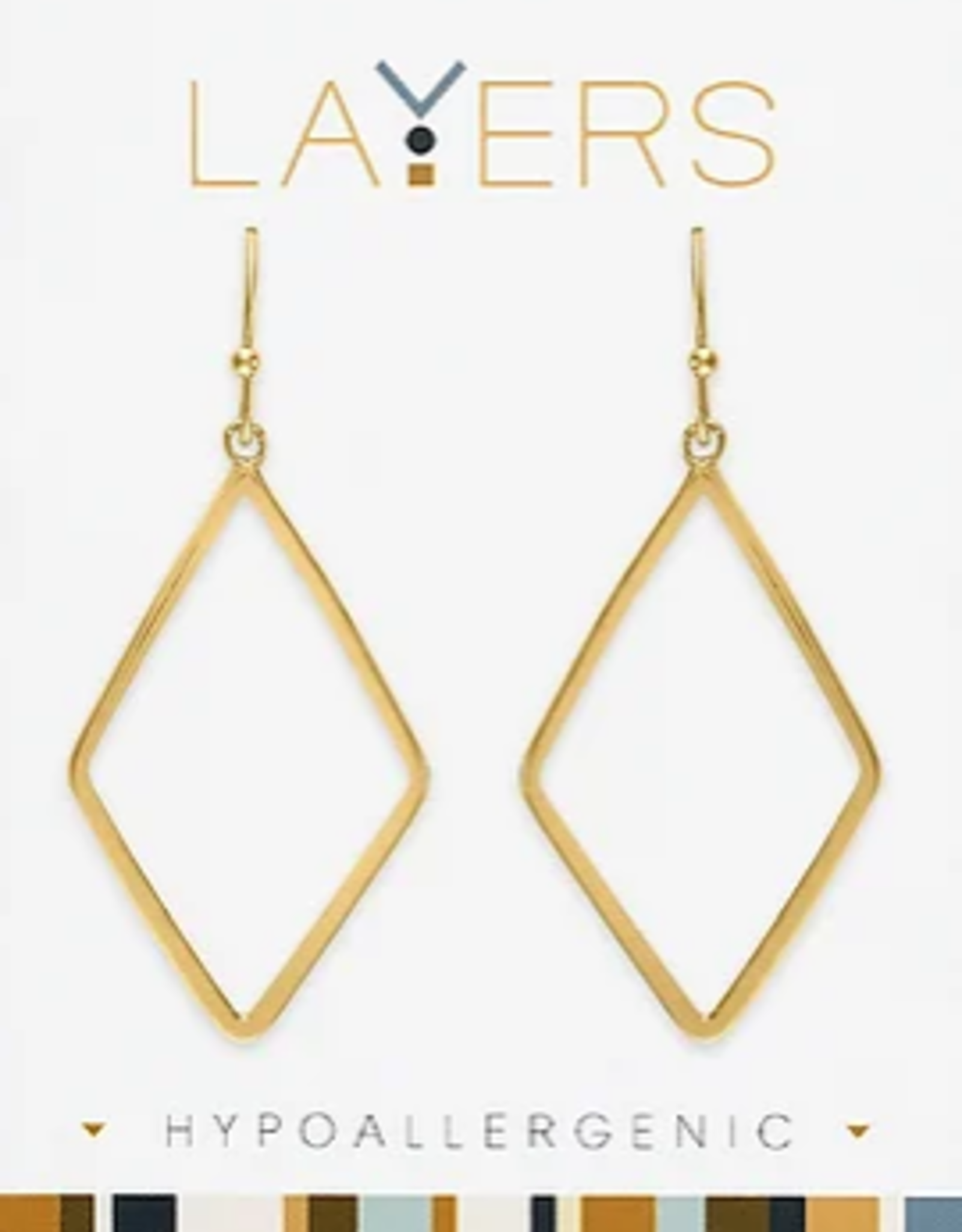 - Gold Geometric Dangle Layers Earrings