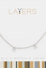 - Silver Decorative Disc Layers Necklace