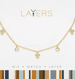 - Gold Mini CZ Layers Necklace