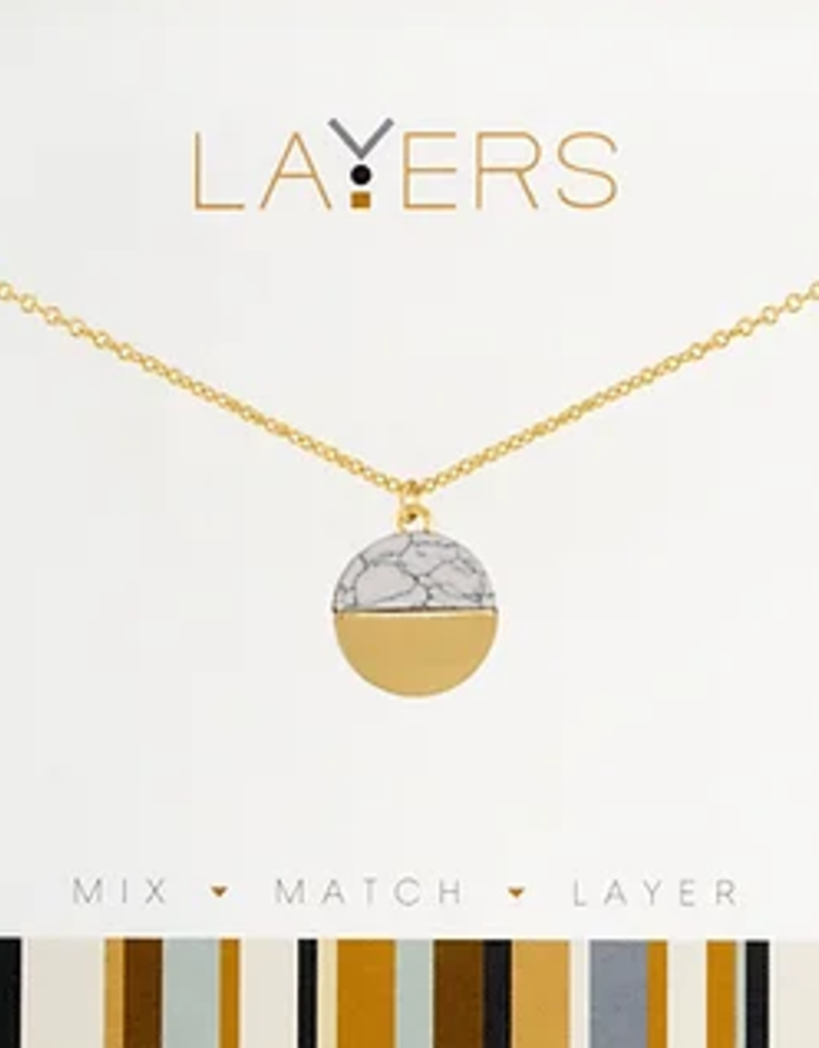 - Gold Circle Granite Layers Necklace