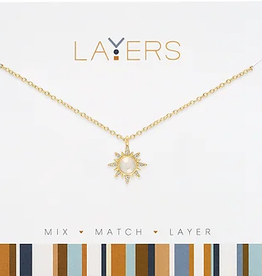 - Gold Sunburst Layers Necklace