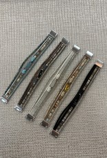 - Long Crystal Multi Strand Narrow Magnetic Bracelet