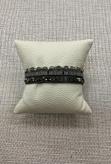 - Square Crystals w/Silver Metal Multi Strand Magnetic Bracelet