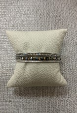 - Square Crystals w/Gold Metal Multi Strand Magnetic Bracelet