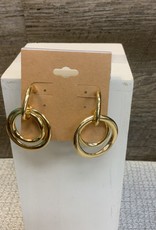 - Gold Double Round Circle Post Earring