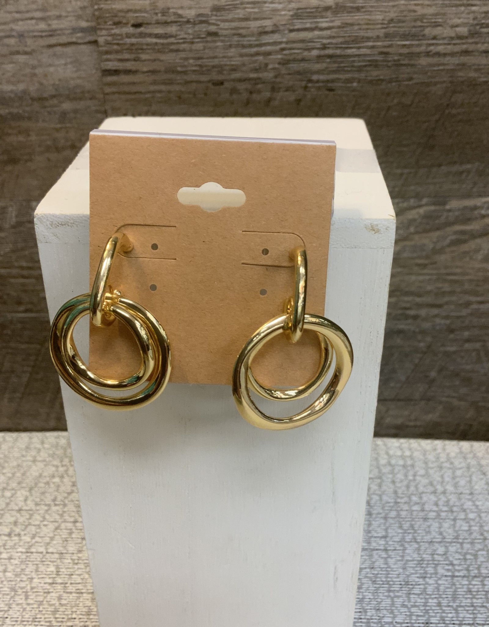 - Gold Double Round Circle Post Earring