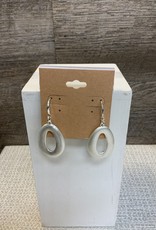 - Silver Oval  Wire Hook Earring