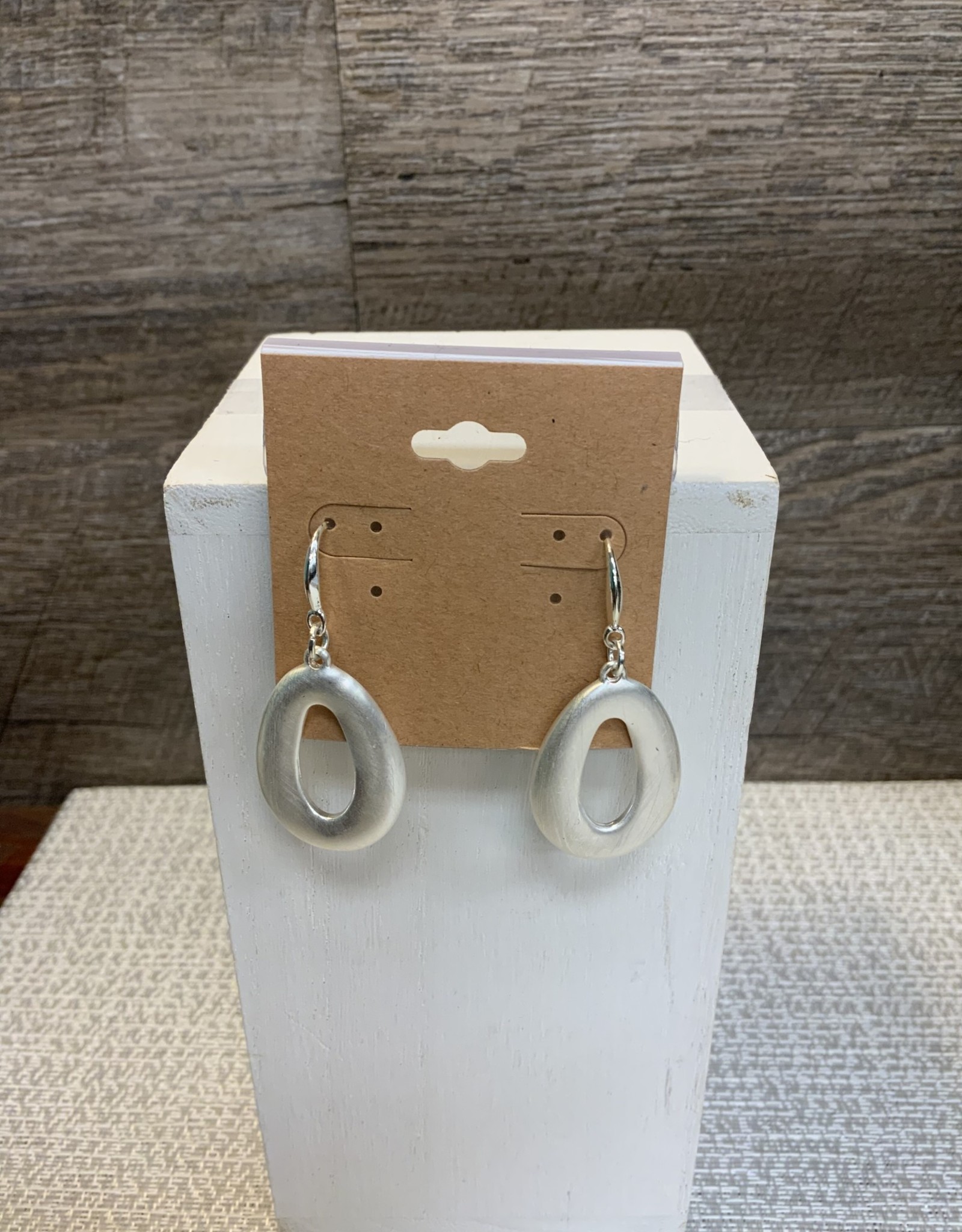 - Silver Oval  Wire Hook Earring